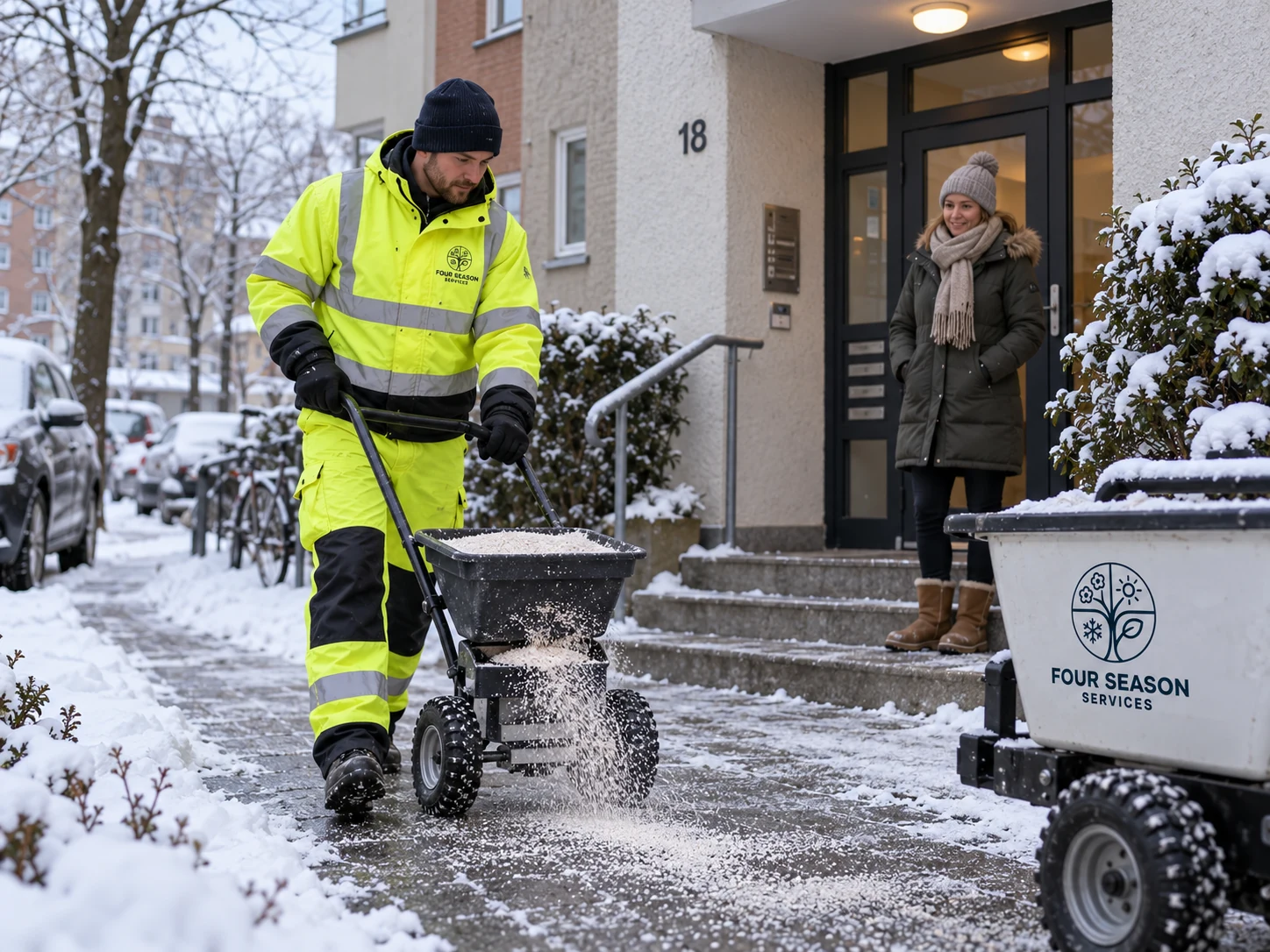 Winterdienst für Logistikflächen und Lieferzonen in Hamburg